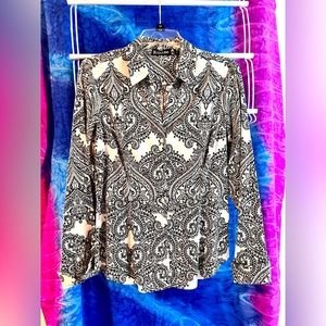 Long sleeve button up shirt.